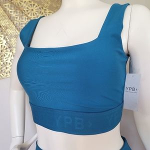 NWT YPB cerulean square neck sports bra